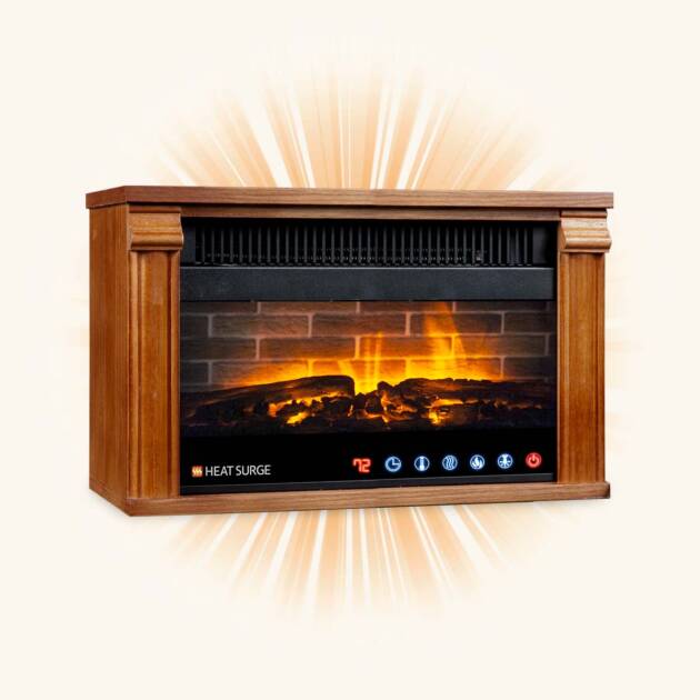 Heat Surge Widescreen Multi-Color Mini-Glo Electric Compact Fireplace