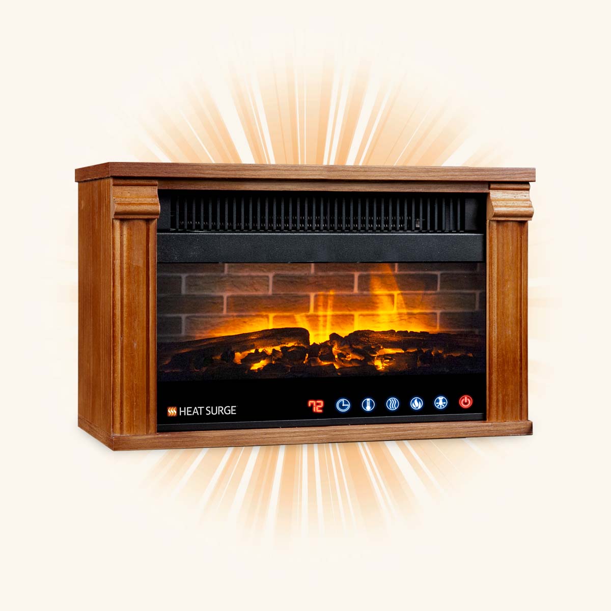 Heat Surge Widescreen Multi-Color Mini-Glo Electric Compact Fireplace