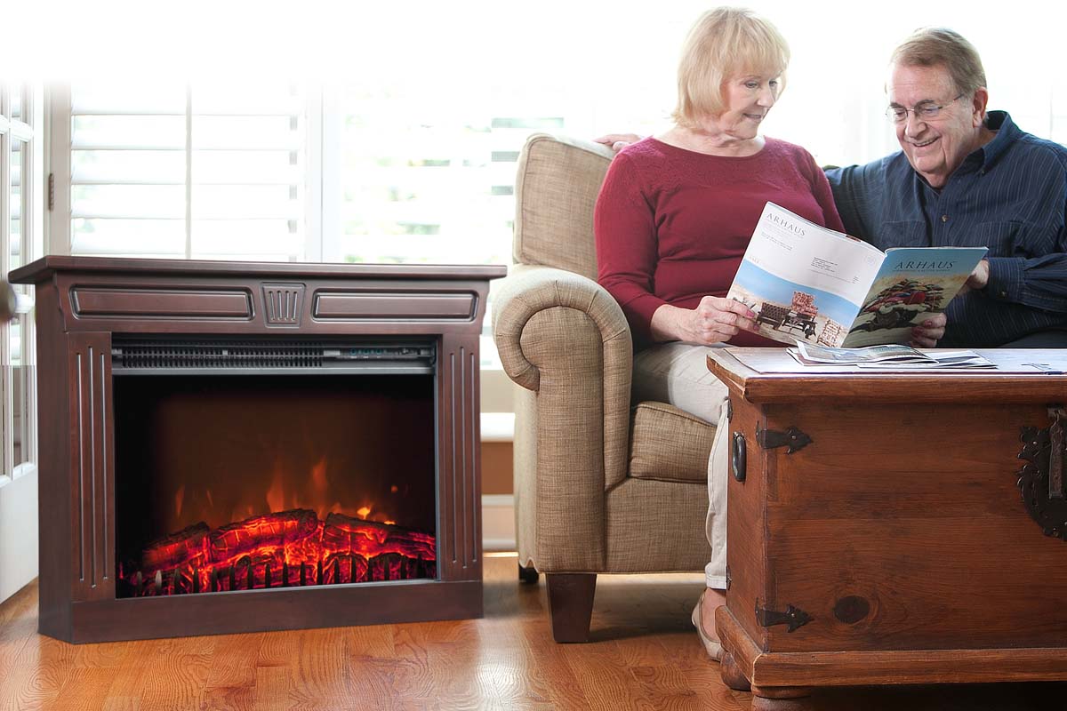 Couple enjoying a Heat-n-Glow next to the couch